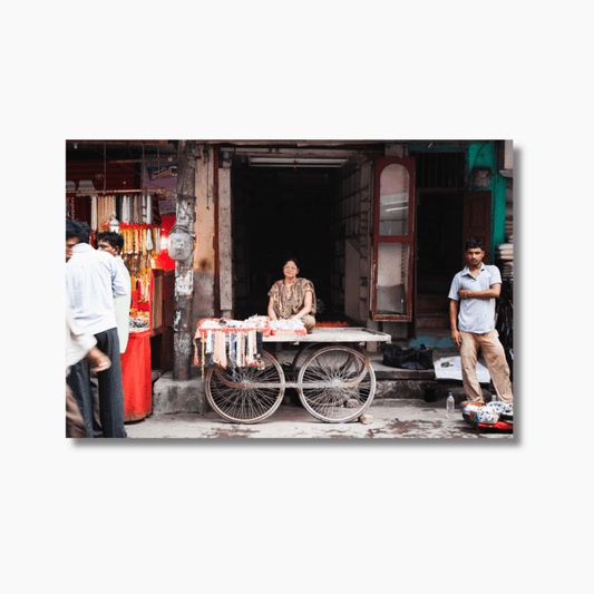Busy street market scene in Amritsar, India — limited edition cultural photography print capturing the daily rhythm of Indian life.