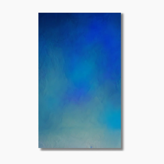 Blue abstract brushstroke artwork with layered moody tones — limited edition numbered fine art print.
