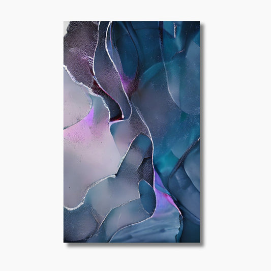 Limited edition abstract art print featuring rich purple and green tones in a balanced, contemporary composition.