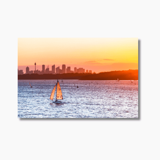 Sydney Harbour wall art print featuring soft pastel tones over water and skyline — limited edition fine art photography.