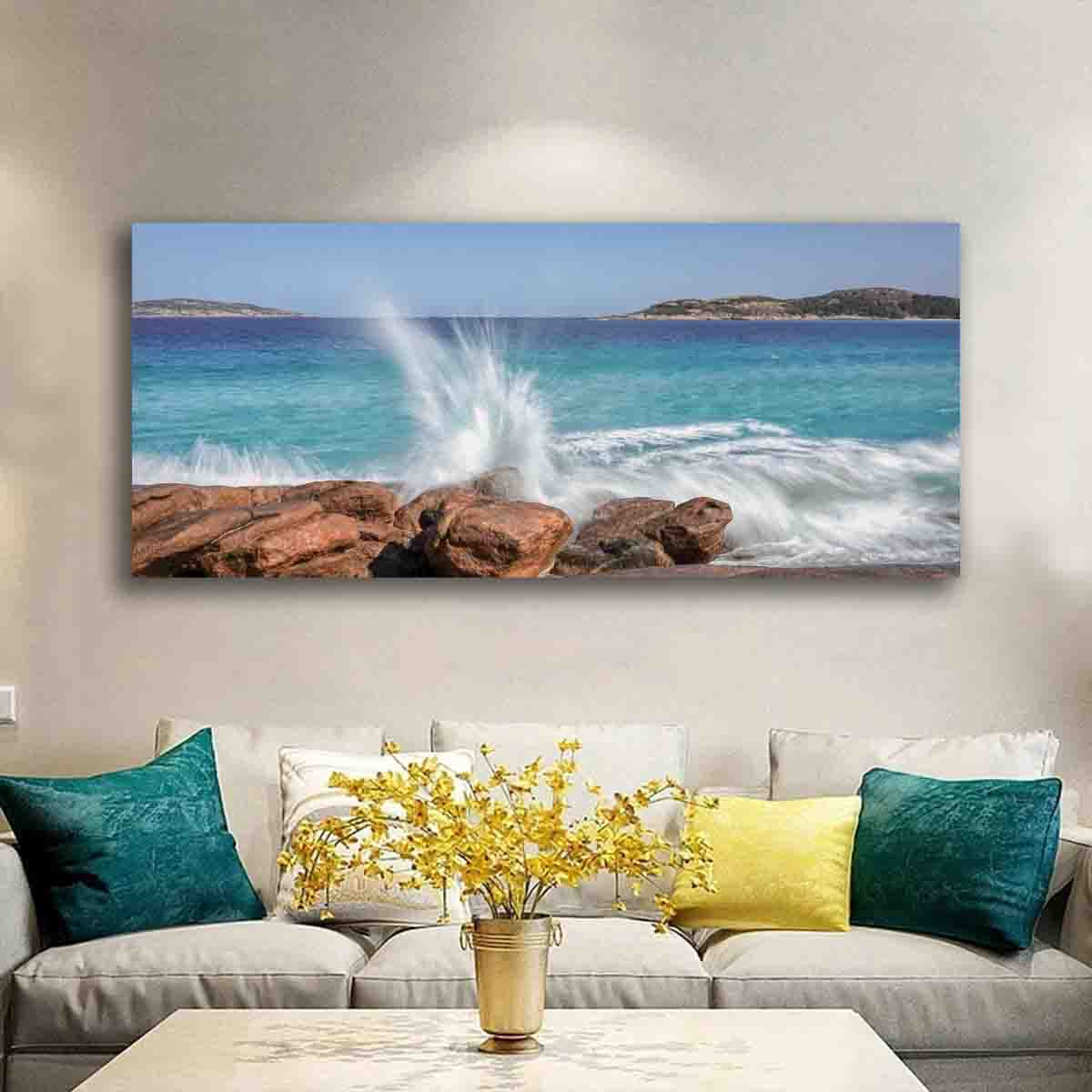 Esperance coastal landscape photograph by Dan Lewin displayed as limited edition fine art wall art in a serene, beach-inspired interior.